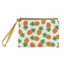 Pineapple Coin Purse Cosmetic Makeup Bag Cell Phone Purse Pouch With Wrist Strap Gift For Women