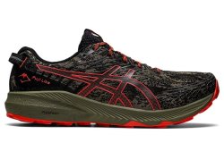 ASICS Men's Fuji Lite 3 Trail -mantle Green cherry Tomato - UK11