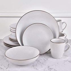 16 Piece Round Dishes Dinnerware Sets Matt White Ceramic Dinnerware Sets Porcelain Dinnerware Sets For Everyday Use Service For 4