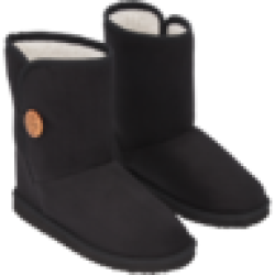 Ladies Black Basic Winter Boots Size 3-8