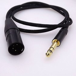 1M Nylon Sleeve 4 Cores Copper Wires 1 4 6.35MM Male To 4-PIN Xlr Male Balanced Adapter Audio Cable Headphone Extension Cord