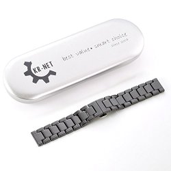 Kr-net 20mm Ceramic Watch Band Bracelet Strap Deluxe Smooth Wristband For Samsung Gear S2 Classic Sm R7320 Ceramic Black