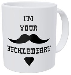 Wampumtuk I'm Your Huckleberry Western Moustache 11 Ounces Funny Coffee Mug Aa Class Ultra White 390 Grams Ceramic.