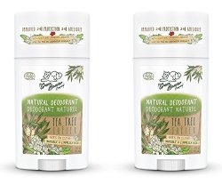 Green Beaver Tea Tree Natural Deodorant Stick Pack Of 2 With Organic Aloe Vera Juice Sage Oil Labrador Tea And Chamomile Flower Water Aluminum-free