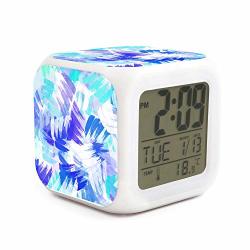 Uyoyorrl Blue Abstract Paint Pattern Christina Rollo Digital Alarm Clock Kid Alarm Clock Smart Nightlight MINI Alarm Clocks