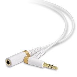 Elecom Headphone Earphone Extension Cord High Endurance Specification 3.5F L-shaped Plug 1M White EHP-35ELS10WH