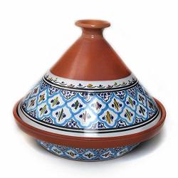 Kamsah Hand Made And Hand Painted Tagine Pot Moroccan Ceramic Pots For Cooking And Stew Casserole Slow Cooker Medium Turquoise
