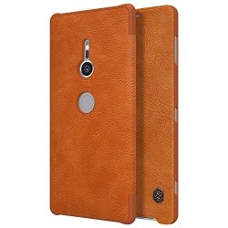 Sony Xperia XZ2 Case Mangix Flip Pu Leather Wallet Smart Sleep Wake Protection Shell Case With Card Slot For Sony Xperia XZ2 Brown
