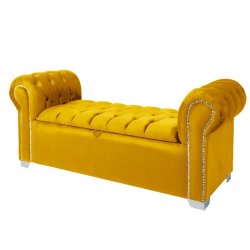 Destiny Sleigh Storage Ottoman-yellow