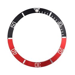 4COLORS Watch Wristwatch Plastic Material Loop Bezel Insert Ring Replacement Part Color : Black+red