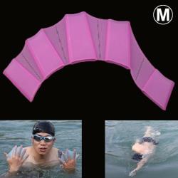 Silicone Swimming Web Fins Hand Flippers Training Gloves M Magenta