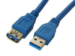 Turning 6-FEET USB 3.0 Super Speed 5GBPS Extension Cable A Male To A Female 6-FT Blue U324-006 6'