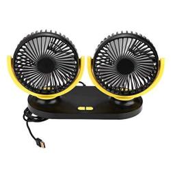 Fydun Cooling Air Car Fan 3 SPEED12V Adjustable Strong Wind Air Dual Head MINI Fan Portable Air Conditioner Auto Cooler Ventilation Auto Cooling USB F