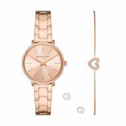 Pyper Rose Gold-tone Woman's Watch And Jewelry Gift Set MK1040