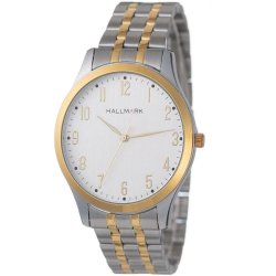 Two-toned Metal Strap White Dial Men's Watch HD1479S
