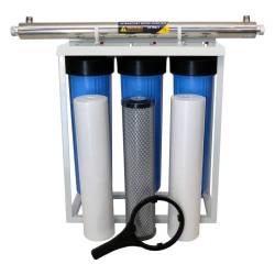 3 Stage Big Blue Water Filtration With 55W Uv Sterilizer Includes 2 Sediment & 1 Carbon Block Filters