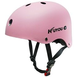 Kuyou Kid's Skateboarding Helmet Ultimate Adjustable Abs Shell For Children Cycling skateboard scooter Skate Inline Skating rollerblading Protective Gear Suitable Boys girls. S Pink By Kuyou