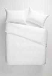Egyptian Cotton Oxford Satin St Duvet Cover Set - White 400TC
