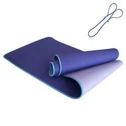 Premium Yoga Mats Extra Thick High Density Exercise Yoga Mat With Carrying Strap 72X24 Inch Pu