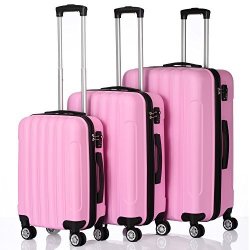 Goujxcy Suitcase 3 Piece Luggage Sets Lightweight Durable Spinner Suitcase 20IN24IN28IN