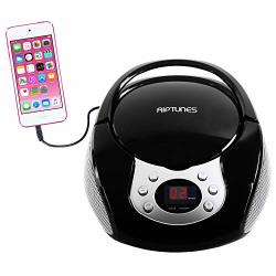 Riptunes Portable Cd Player With Am Fm Radio Potable Radios Boom Box With Aux Line-in Black