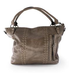 Ladies Zipper Shopper Bag - Brown