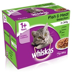 Whiskas Adult Pouch X 12 Multipack - Fish & Meat Selection In Jelly 85g