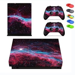 Xbox One X Skin Sticker Morbuy Starry Sky Style Decal Vinyl Sticker Pattern Series Skin Cover Full Sticker For Console & 2 Controllers +