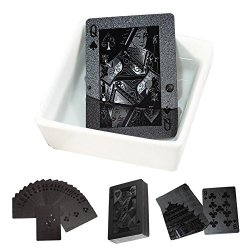 Waterproof Plastic Playing Cards Black Diamond Pvc 3D Embossing Poker Index Deck Inspried By The Day Of The Death 54 Pcs