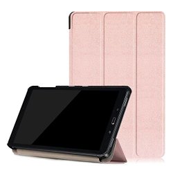 New Hunputa Silk Stand Folio Flip Case Cover For Samsung Galaxy Tab A 10.1 2016 Sm-p580 p585 + Free Gift Rose Gold