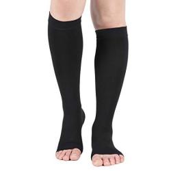 Compression Socks Open Toe Medical 20-30 Mmhg Graduated Compression Stockings For Men Women Knee High Compression Sleeves For Pregnancy Varicose Veins Relief Shin Splints