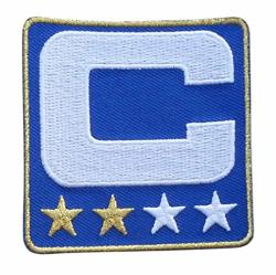 Royal Blue W 2 Gold Stars Captain C Patch Iron On For Football Jersey Los Angeles