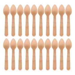 Disposable Bamboo MINI Cocktail Teaspoons 20 Piece - 110MM