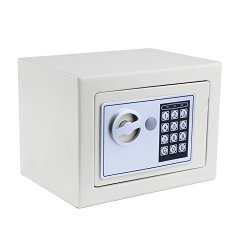 Flagup Digital Electronic Security Safe Box With Deadbolt Lock Wall-anchoring Design Home Security Box For Money Jewelry Valuables White