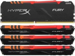 Hyperx Rgb Fury 32GB 8GB X 4 DDR4-3000 PC4-24000 CL15 1.35V Desktop Memory Module