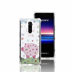 Weeya For Sony Xperia 1 Case Ultra Lightweight Reinforced 4-CORNERS Bumper Flexible Tpu Cover For Sony Xperia 1 Pig