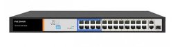 Ultralan 24 Port 250W Fast Ethernet Ai Poe Switch With 2 Ge And 1 Sfp Uplink