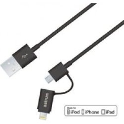 Astrum 8-Pin Lightinng & Micro USB to USB Cable