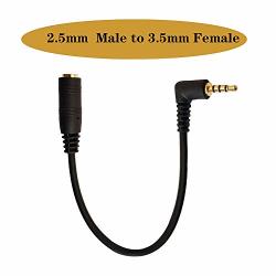 90 Degree Angle 2.5MM Male Pair 3.5MM Female Stereo Audio Jack Adapter Cable Headphone Accessory Extension Cord