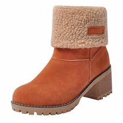 Londony??? Clearance S Women's Fashion Boots Fold Down Fur Trim Combat Style Bootie 815 Ankle Boots