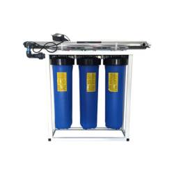 3 Stage Big Blue Water Filtration System With 55W Uv Sterilizer Sediment Filters & Carbon Block Filter Whole House 20 Inch