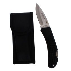 B.bon Pocket Knife & Belt Pouch 10cm Stainless Steel Locking Blade