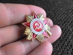 Russia Soviet Ussr Wwii Communist Medal Badge Of The Patriotic War Star Brass Replica