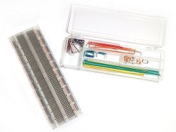 Solderless Clear Breadboard Rsr Model WCB102WWK 6.5" X 2.1" 830 Tie Points Includes 70 Piece Jumper Wire Kit With Case