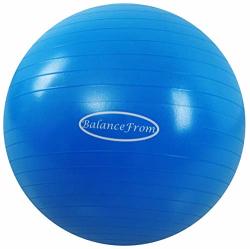 Balancefrom Anti-burst And Slip Resistant Exercise Ball Yoga Ball Fitness Ball Birthing Ball With Quick Pump 2 000-POUND Capacity Blue 48-55CM M