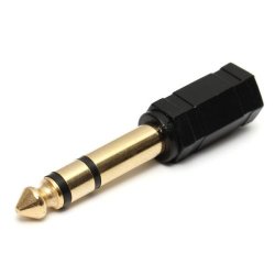 3.5mm Gold Plated Female Stereo Socket To 6.35mm Male Jack Plug Adapter
