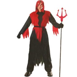 Men Halloween Cos Play Fire Ghost Evil Devil Outfit Suit