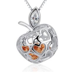 Apple Teacher Sterling Silver Pendant Gift Necklace