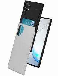 Goospery Sky Slide For Samsung Galaxy Note 10 Plus Case 2019 Dual Layer Bumper Cover With Card Holder Wallet Silver NT10P-SKY-SIL