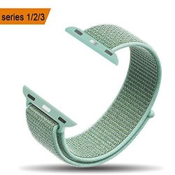 Amband Compatible For Apple Watch Sport Loop Band 38MM Lightweight Breathable Nylon Replacement Band For Apple Watch Series 1 Series 2 Series 3 Sport Edition-marine Green